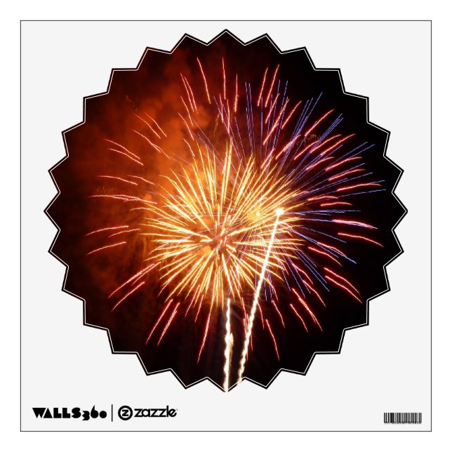 Red, White and Blue Fireworks I Patriotic Wall Decal (Front)
