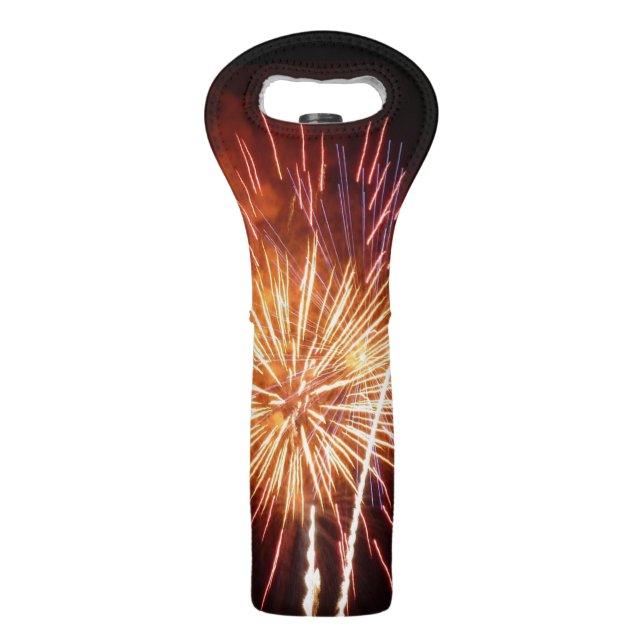 Red, White and Blue Fireworks I Patriotic Wine Bag (Front)