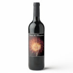 Red, White and Blue Fireworks I Patriotic Wine Label