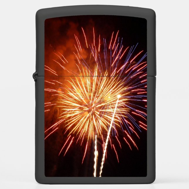 Red, White and Blue Fireworks I Patriotic Zippo Lighter (Front)