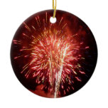 Red, White and Blue Fireworks II Patriotic Ceramic Ornament