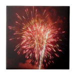 Red, White and Blue Fireworks II Patriotic Ceramic Tile