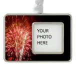 Red, White and Blue Fireworks II Patriotic Christmas Ornament