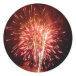 Red, White and Blue Fireworks II Patriotic Classic Round Sticker