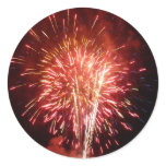 Red, White and Blue Fireworks II Patriotic Classic Round Sticker