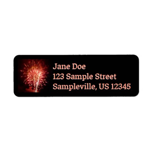 Red White and Blue Fireworks II Patriotic Label