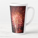 Red, White and Blue Fireworks II Patriotic Latte Mug