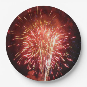 Red, White and Blue Fireworks II Patriotic Paper Plates