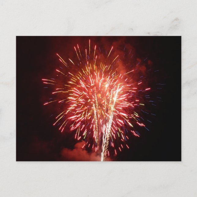 Red, White and Blue Fireworks II Patriotic Postcard (Front)