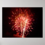 Red, White and Blue Fireworks II Patriotic Poster