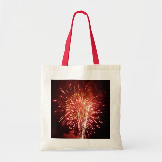 Red, White and Blue Fireworks II Patriotic Tote Bag (Front)