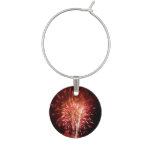 Red, White and Blue Fireworks II Patriotic Wine Charm