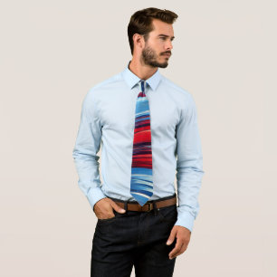 Red White and Blue Fireworks Neck Tie