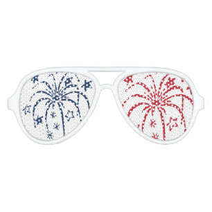 Red White and Blue Fireworks Party Sunglasses