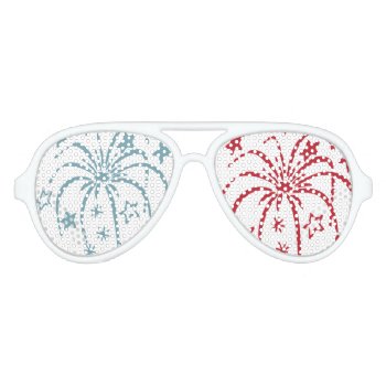 Red White And Blue Fireworks Party Sunglasses by EnduringMoments at Zazzle