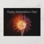 Red, White and Blue Fireworks Postcard