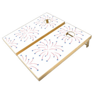 Red White and Blue Fireworks Stars Corn Toss Game