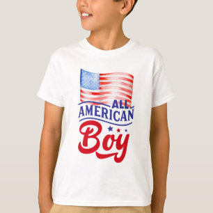 Red white and blue flag All American Boy T-Shirt