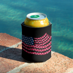 Red White And Blue Flag Design Can Cooler