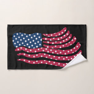 Red White And Blue Flag Design  Hand Towel
