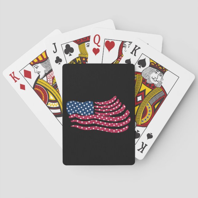 Red White And Blue Flag Design  Poker Cards (Back)