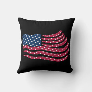 Red White And Blue Flag Design Throw Pillow