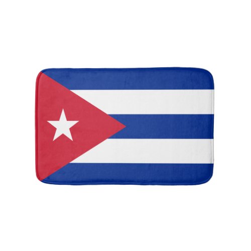 Red White and Blue Flag of Cuba Bathroom Mat