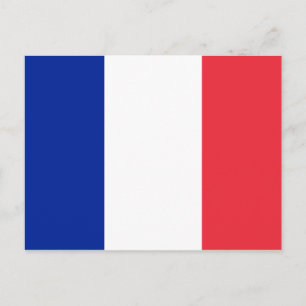 Red White and Blue Flag of France Postcard