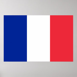 Red White and Blue Flag of France Poster
