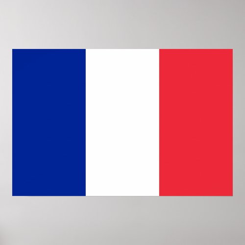 Red White and Blue Flag of France Poster