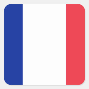 Red White and Blue Flag of France Square Sticker