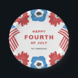 Red White and Blue Florals Happy Fourth of July Paper Plates<br><div class="desc">Red White & Blue Florals Happy Fourth of July Paper Plates. Add a festive accent to your 4th of July celebrations with this customizable paper plates featuring the American flag and red,  white and blue flowers. These floral paper plates are perfect for any Fourth of July celebration theme.</div>