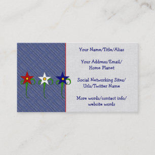 Red, White, and Blue Flowers Business Card