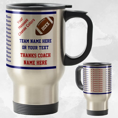Red White and Blue Football Coach Gift Ideas  Travel Mug