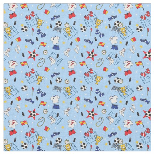 Red White and Blue Football Soccer Kit Pattern Fabric