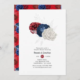 Red White and Blue Fourth of July Couples Shower Invitation
