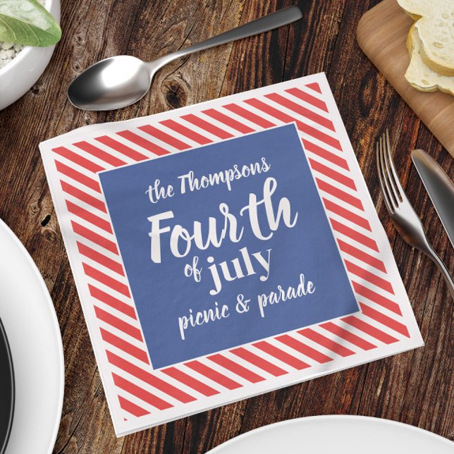 Red White and Blue Fourth of July Custom Napkins (Creator Uploaded)