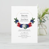 Red White and Blue Fourth of July Wedding Invitation (Standing Front)