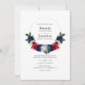 Red White and Blue Fourth of July Wedding Invitation (Front)