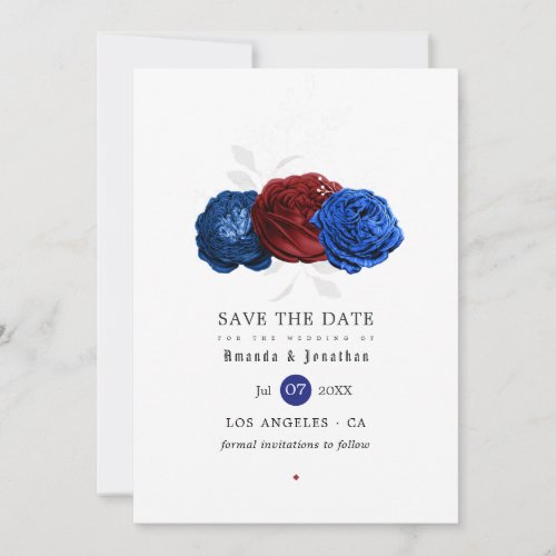 Red White and Blue Fourth of July Wedding Save The Date