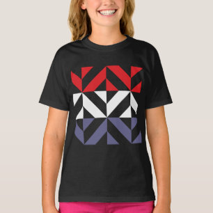 Red White and Blue Geometric ZigZag T-Shirt