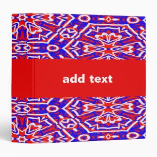 Red, White and Blue Geometrics 3 Ring Binder