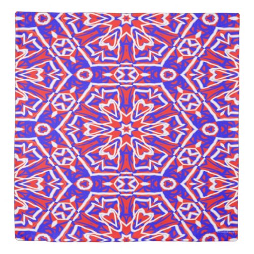 Red, White and Blue Geometrics Duvet Cover