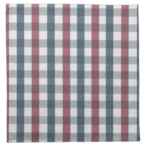 Red White and Blue Gingham Plaid Cloth Napkin