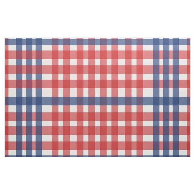 Red, White and Blue Gingham Plaid Fabric (Yard)