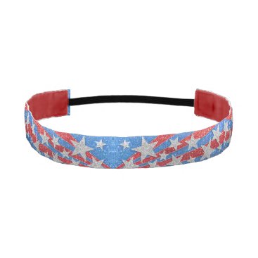 Red White and Blue Glitter American Stars Stripes Athletic Headband Red White and Blue Glitter American Stars Stripes Athletic Headband