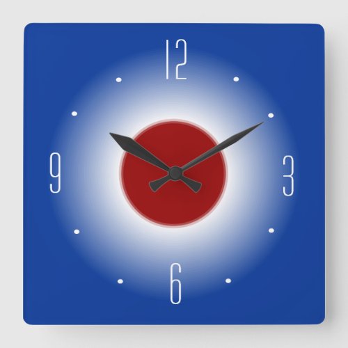 Red White and Blue Glow Design Wall Clock