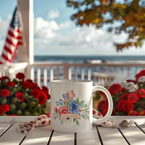 Red White and Blue  God Bless America Mug