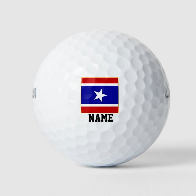 RED WHITE and BLUE Golf Balls (Front)