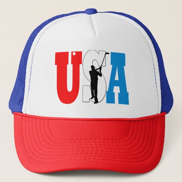 Red white and blue golf sales hat